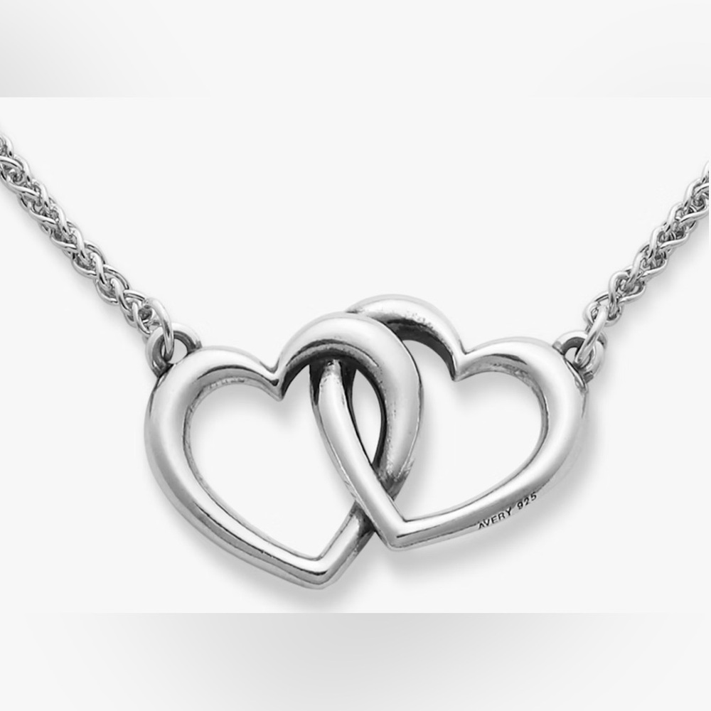 James Avery Double Heart Linked Necklace Sterling Silver